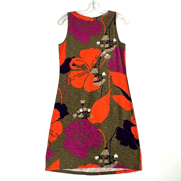 Boden Tarifa Summer Soft Red Hibiscus Dress WH499 Green Womens US 4 Regular - Picture 4 of 8